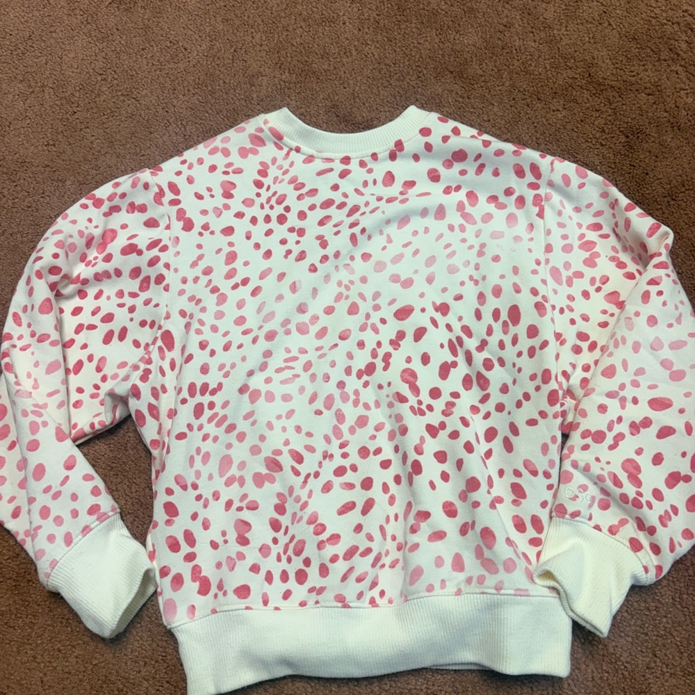 Pink and White Patterned girls Sweatshirt s